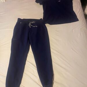 Figs Navy Blue Scrub Set